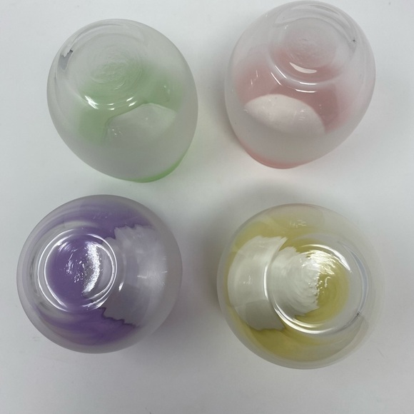 Set of 4 Frosted Color Stemless Wine Glasses - Picture 3 of 7